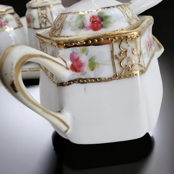 Complete Vintage Nippon Condiment Tray S&P Mustard Pot w Spoon Toothpick Holder - Picture 16 of 16